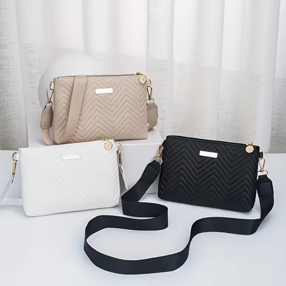 Chain Crossbody Quilted - Elegant Quilted Chain Crossbody Bag Wave