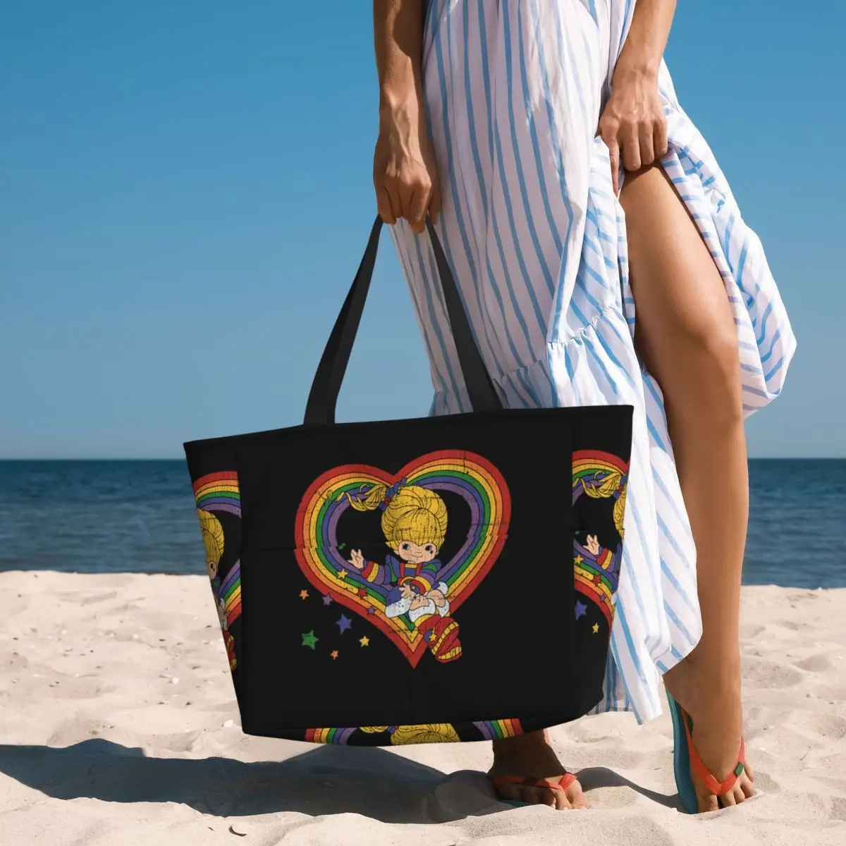 Luxury Yoga Bags - Rainbow Brite With Rainbow Heart Beach