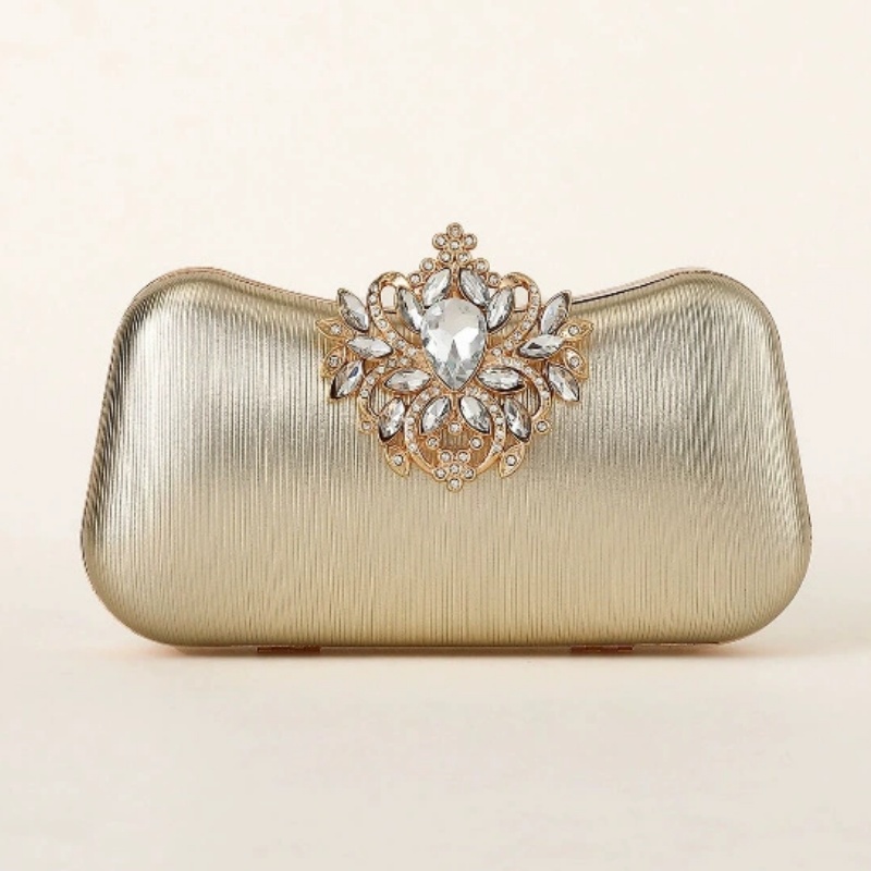 Dark Green Velvet Clutch Bag L - Luxury Bags Gold recension och pris