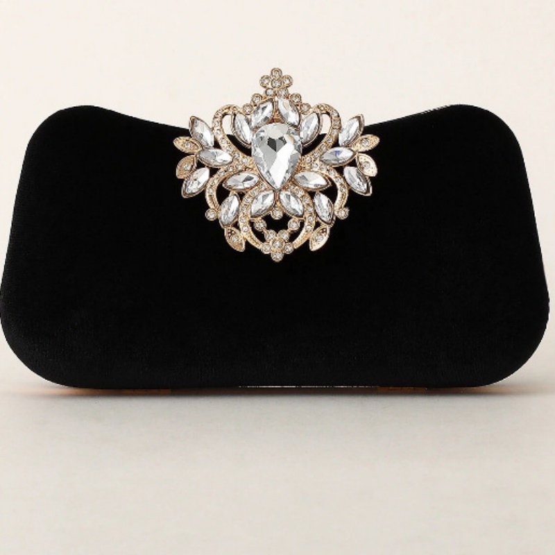 Dark Green Velvet Clutch Bag L - Luxury Bags Gold recension och pris