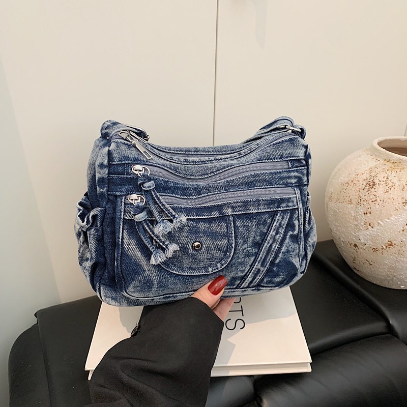 Street Style Retro Blue Denim  - Luxury Bags Vip recension och pris