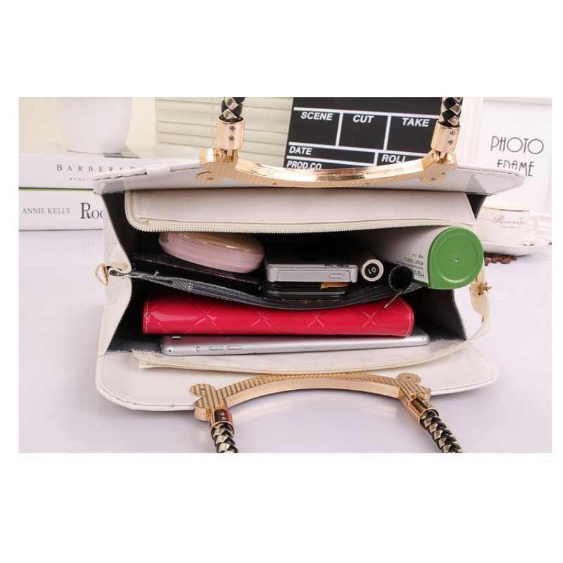 Women's Shiny Tote Patent Leat - Top Handle Patent Bag recension och pris