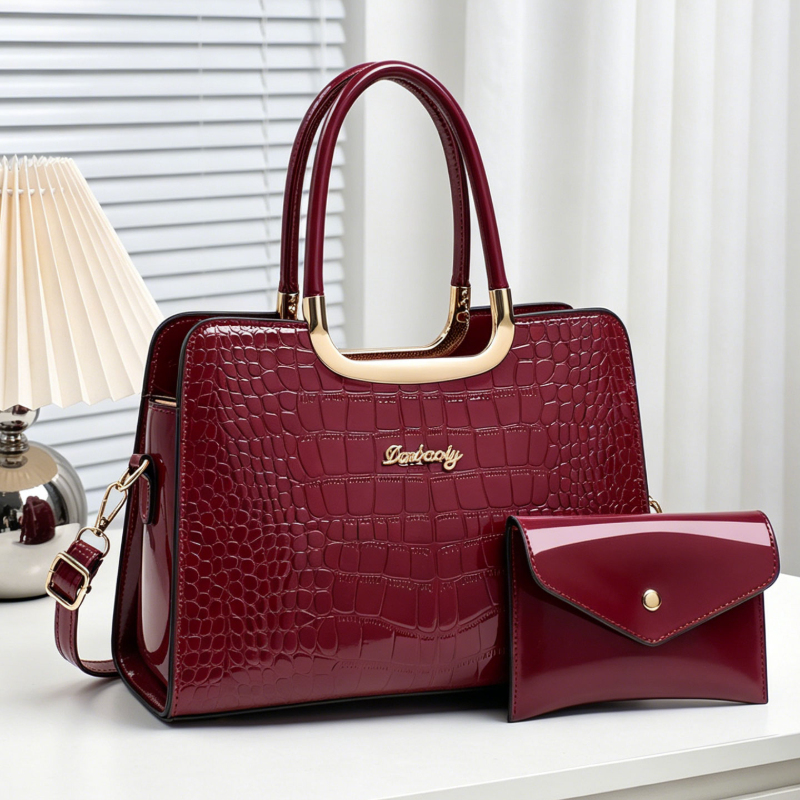 2-piece women's matching bag s - Top Handle Patent Bag recension och pris