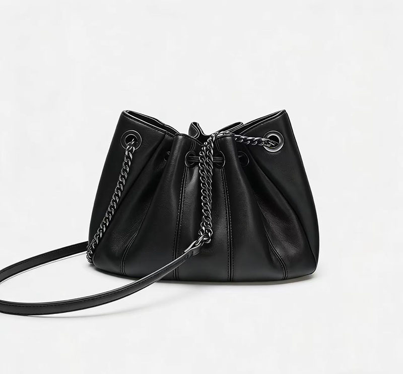 Fashion Drawstring Bucket Bag  - Chain Crossbody Quilted recension och pris
