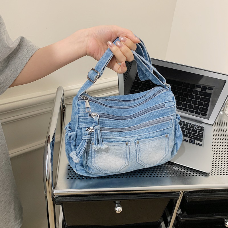 Korean Fashion Washed Denim Co - Luxury Bags Vip recension och pris