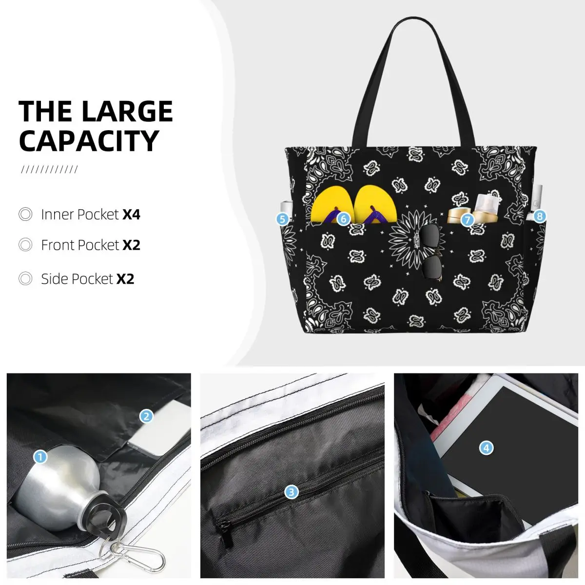 Bandana Custom Beach Tote Bag  - Luxury Yoga Bags recension och pris