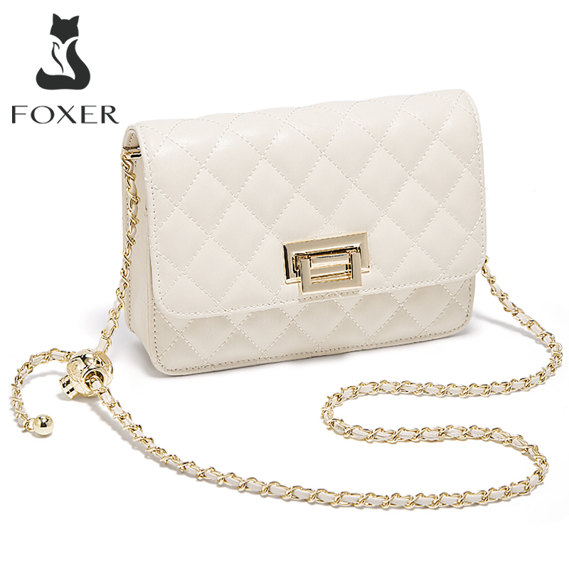 FOXER 2026 Women White Quilted - Chain Crossbody Quilted recension och pris