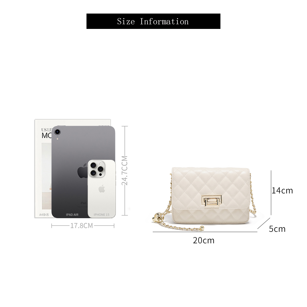 FOXER 2026 Women White Quilted - Chain Crossbody Quilted recension och pris