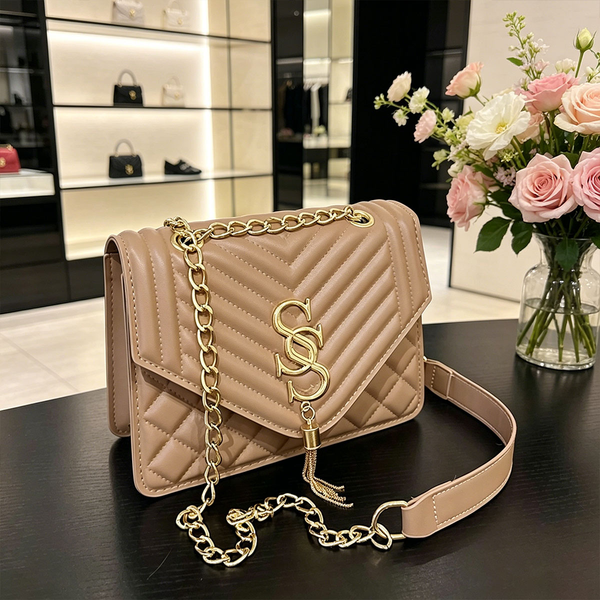 Light Luxury Elegant Argyle Qu - Chain Crossbody Quilted recension och pris