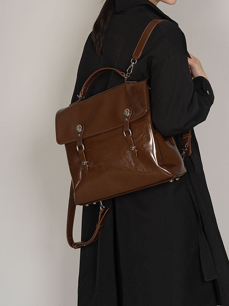 2026 Fashion New College Style - Top Handle Patent Bag recension och pris