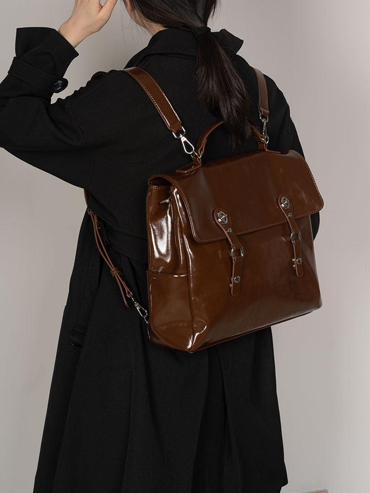 2026 Fashion New College Style - Top Handle Patent Bag recension och pris