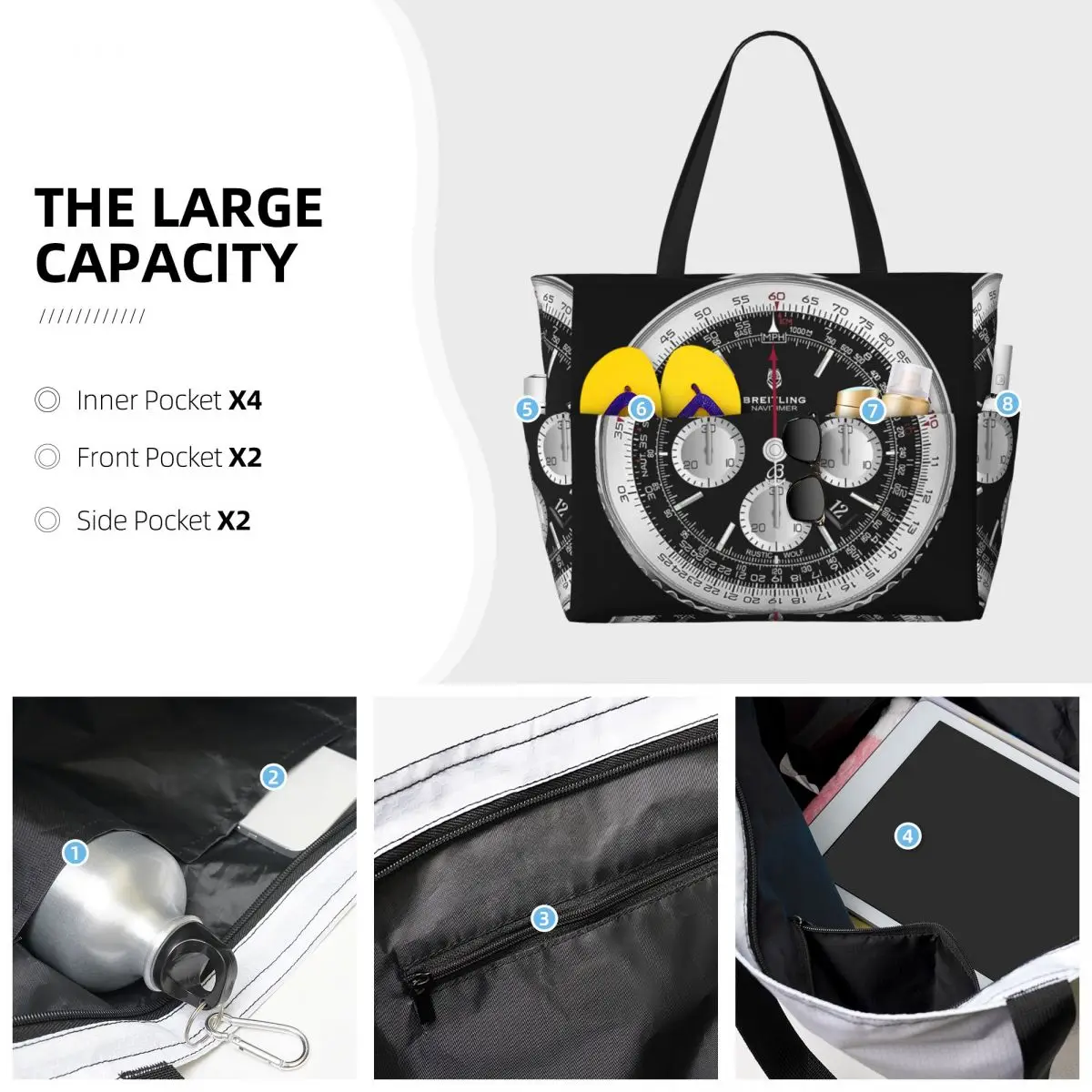 Black Luxury Watch Face Beach  - Luxury Yoga Bags recension och pris