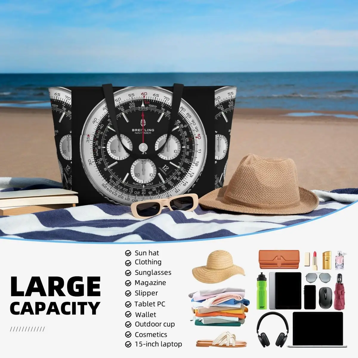 Black Luxury Watch Face Beach  - Luxury Yoga Bags recension och pris