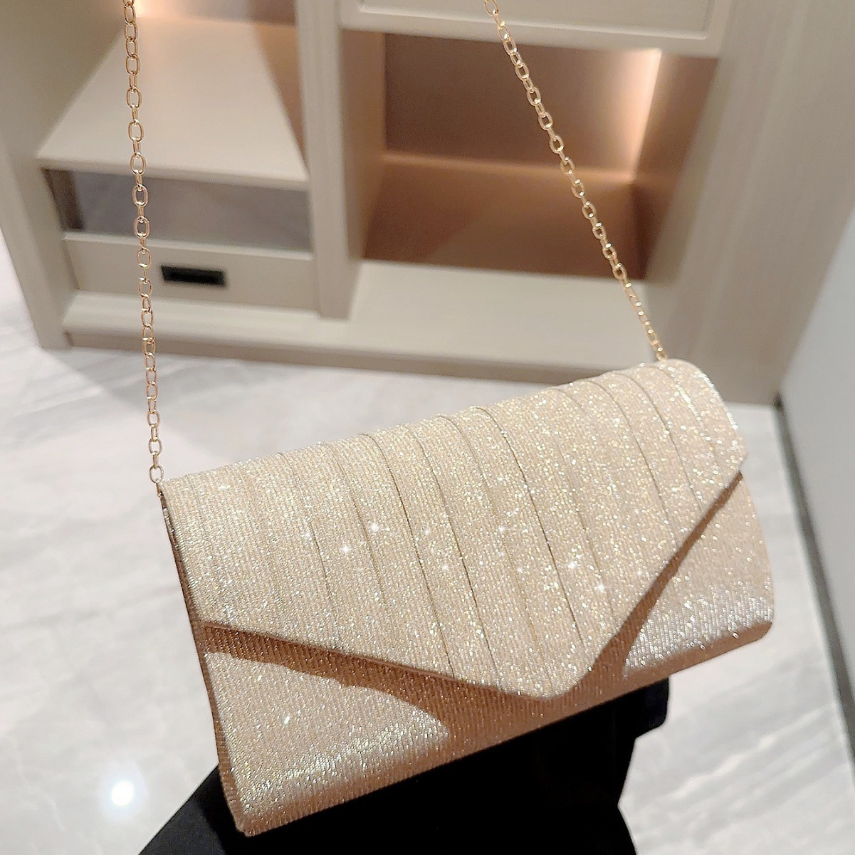 Lady Champagne Gold Color Luxu - Luxury Bags Gold recension och pris