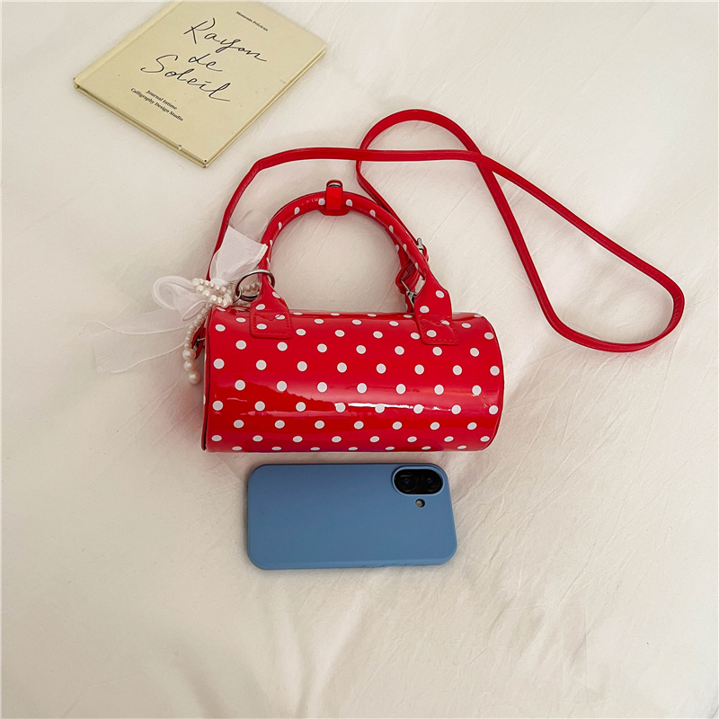 Korean Polka Dot Mini Handbag  - Top Handle Patent Bag recension och pris