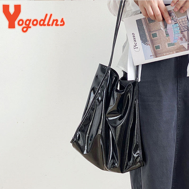 Yogodlns Luxury Patent Leather - Top Handle Patent Bag recension och pris