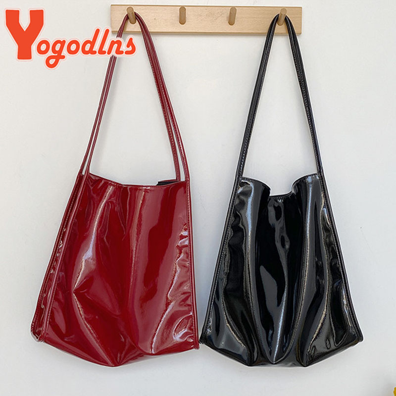 Yogodlns Luxury Patent Leather - Top Handle Patent Bag recension och pris