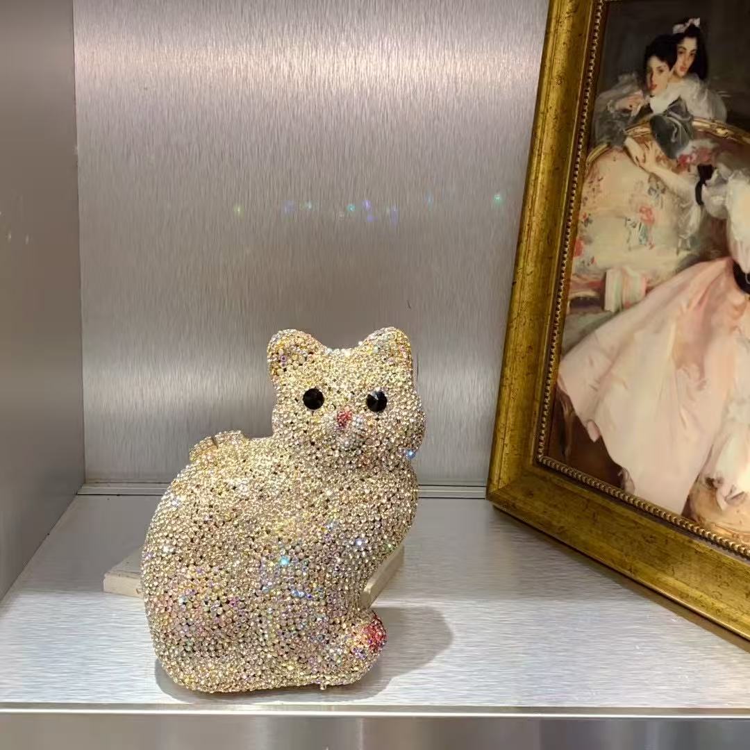 Gold Cute Cat Shape Women Hand - Luxury Bags Gold recension och pris
